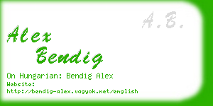 alex bendig business card